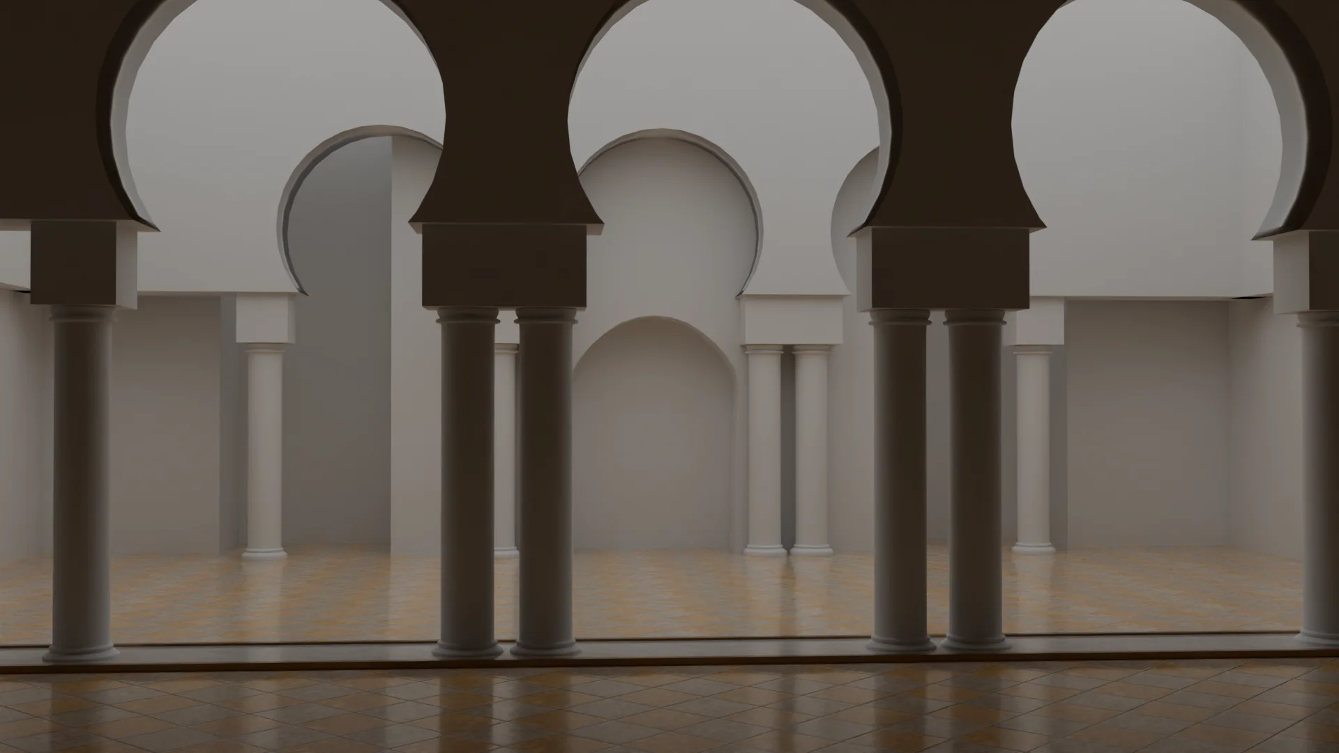 Moorish Andalusian Courtyard Palace & Geometric Tilework
