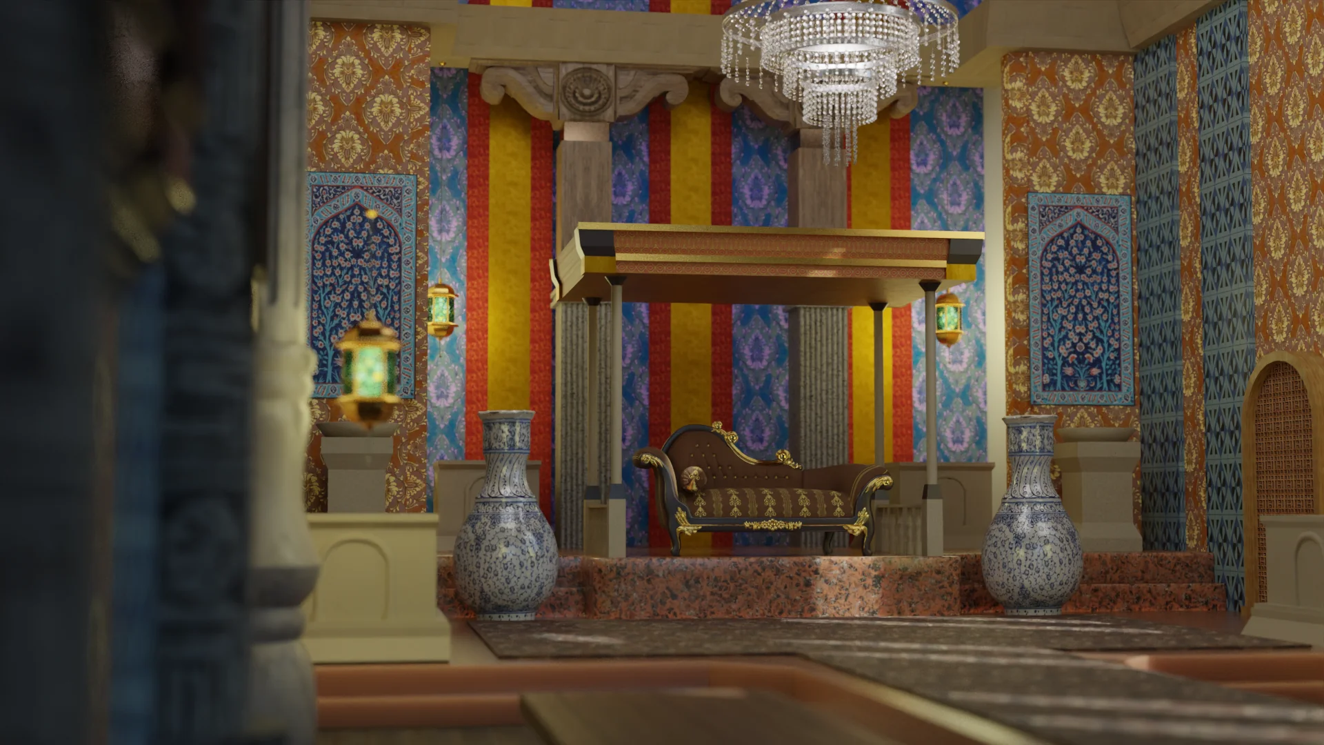 Ottoman Classical Reception Chamber & Marble Colonnade